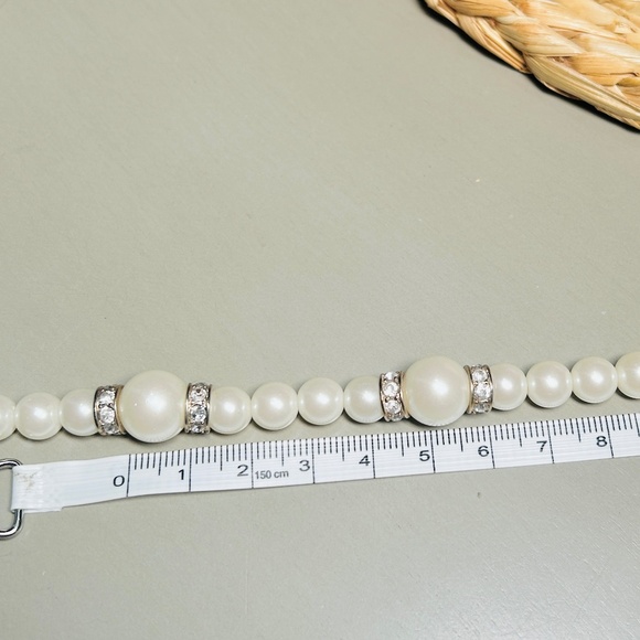 Ann Taylor 32” Long Faux Pearl and Pavé Crystal Necklace - Picture 7 of 8